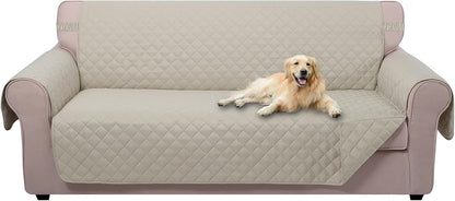 Reversible Sofa Cover Couch Cover for Dogs, Coffee/Beige | 68''Sofa Mat Washable, Pet Friendly, Elastic Straps, Water Repellent, Furniture Protector for 3 Cushion Couch - Colors A
