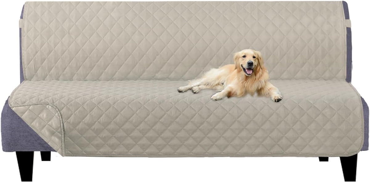 Reversible Sofa Cover Couch Cover for Dogs, Coffee/Beige | 68''Sofa Mat Washable, Pet Friendly, Elastic Straps, Water Repellent, Furniture Protector for 3 Cushion Couch - Colors A
