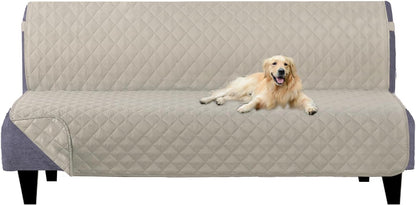 Reversible Sofa Cover Couch Cover for Dogs, Coffee/Beige | 68''Sofa Mat Washable, Pet Friendly, Elastic Straps, Water Repellent, Furniture Protector for 3 Cushion Couch - Colors A