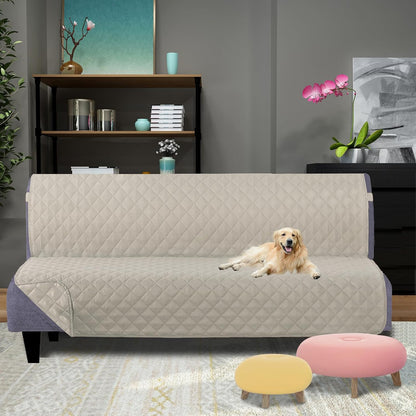 Reversible Sofa Cover Couch Cover for Dogs, Coffee/Beige | 68''Sofa Mat Washable, Pet Friendly, Elastic Straps, Water Repellent, Furniture Protector for 3 Cushion Couch - Colors A