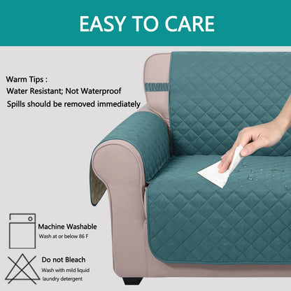 Reversible Sofa Cover Couch Cover for Dogs, Coffee/Beige | 68''Sofa Mat Washable, Pet Friendly, Elastic Straps, Water Repellent, Furniture Protector for 3 Cushion Couch - Colors A