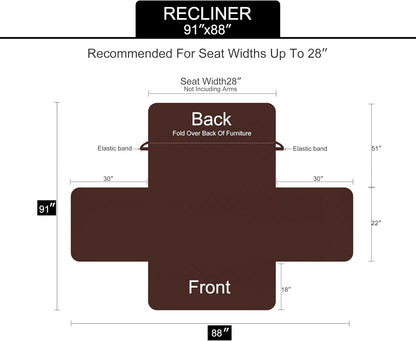 Reversible Sofa Cover Couch Cover for Dogs, Coffee/Beige | 68''Sofa Mat Washable, Pet Friendly, Elastic Straps, Water Repellent, Furniture Protector for 3 Cushion Couch - Colors A
