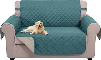 Reversible Sofa Cover Couch Cover for Dogs, Coffee/Beige | 68''Sofa Mat Washable, Pet Friendly, Elastic Straps, Water Repellent, Furniture Protector for 3 Cushion Couch - Colors A