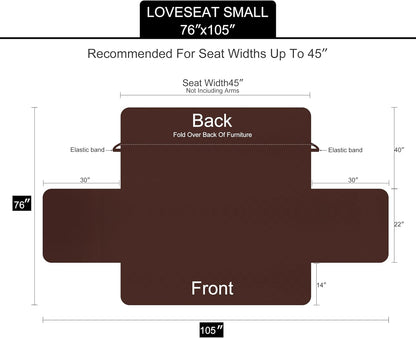 Reversible Sofa Cover Couch Cover for Dogs, Coffee/Beige | 68''Sofa Mat Washable, Pet Friendly, Elastic Straps, Water Repellent, Furniture Protector for 3 Cushion Couch - Colors A