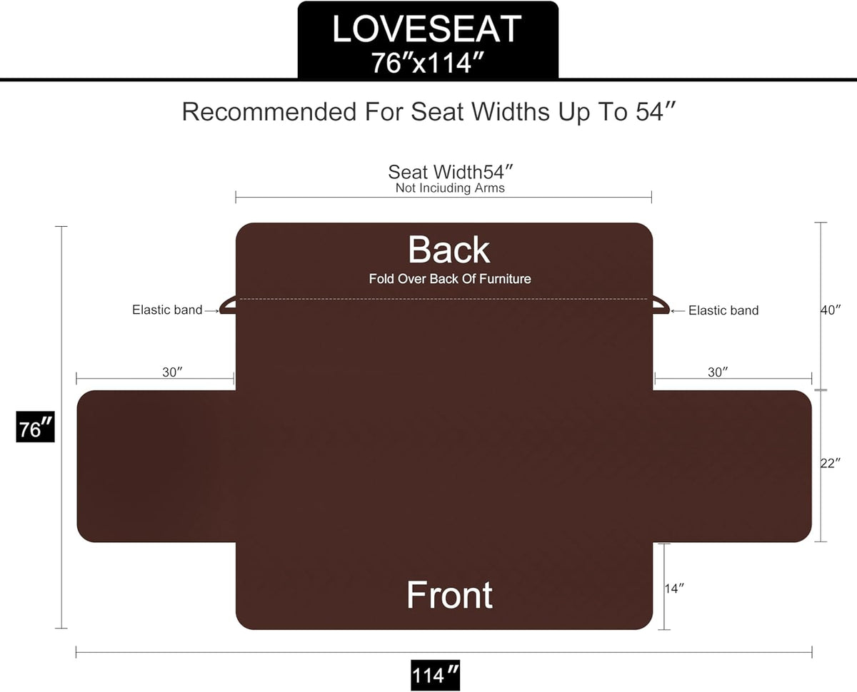 Reversible Sofa Cover Couch Cover for Dogs, Coffee/Beige | 68''Sofa Mat Washable, Pet Friendly, Elastic Straps, Water Repellent, Furniture Protector for 3 Cushion Couch - Colors A