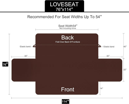 Reversible Sofa Cover Couch Cover for Dogs, Coffee/Beige | 68''Sofa Mat Washable, Pet Friendly, Elastic Straps, Water Repellent, Furniture Protector for 3 Cushion Couch - Colors A