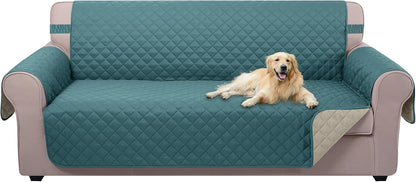 Reversible Sofa Cover Couch Cover for Dogs, Coffee/Beige | 68''Sofa Mat Washable, Pet Friendly, Elastic Straps, Water Repellent, Furniture Protector for 3 Cushion Couch - Colors A