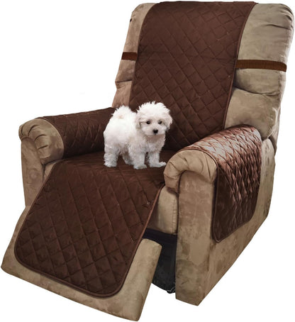 Reversible Sofa Cover Couch Cover for Dogs, Coffee/Beige | 68''Sofa Mat Washable, Pet Friendly, Elastic Straps, Water Repellent, Furniture Protector for 3 Cushion Couch - Colors A