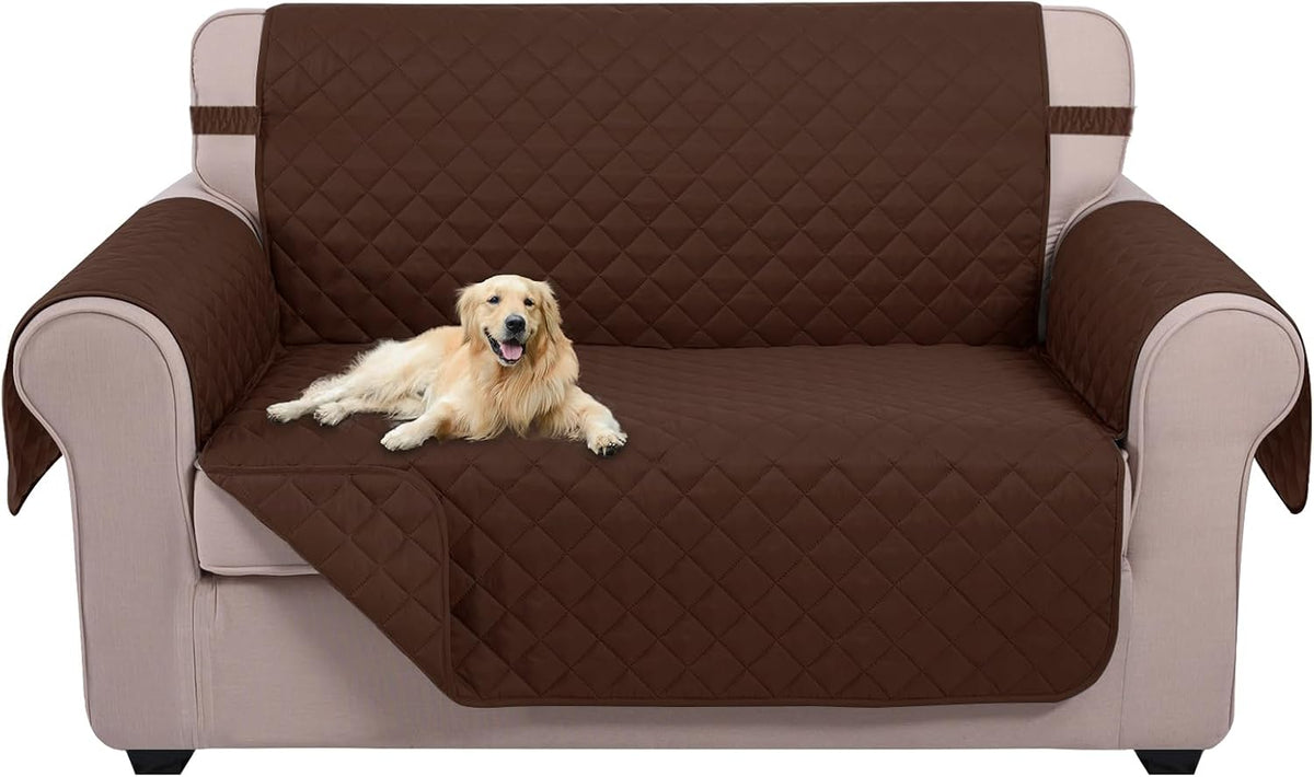 Reversible Sofa Cover Couch Cover for Dogs, Coffee/Beige | 68''Sofa Mat Washable, Pet Friendly, Elastic Straps, Water Repellent, Furniture Protector for 3 Cushion Couch - Colors A