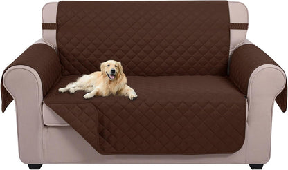 Reversible Sofa Cover Couch Cover for Dogs, Coffee/Beige | 68''Sofa Mat Washable, Pet Friendly, Elastic Straps, Water Repellent, Furniture Protector for 3 Cushion Couch - Colors A