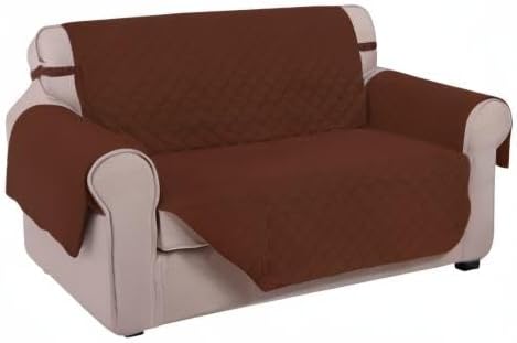 Reversible Sofa Cover Couch Cover for Dogs, Coffee/Beige | 68''Sofa Mat Washable, Pet Friendly, Elastic Straps, Water Repellent, Furniture Protector for 3 Cushion Couch - Colors A