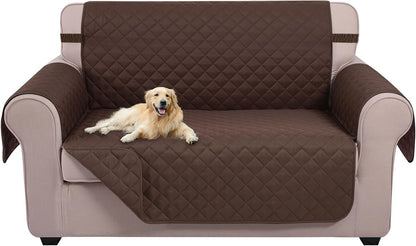 Reversible Sofa Cover Couch Cover for Dogs, Coffee/Beige | 68''Sofa Mat Washable, Pet Friendly, Elastic Straps, Water Repellent, Furniture Protector for 3 Cushion Couch - Colors A