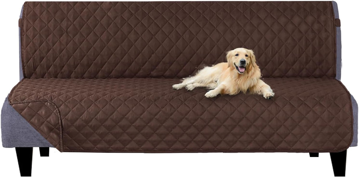 Reversible Sofa Cover Couch Cover for Dogs, Coffee/Beige | 68''Sofa Mat Washable, Pet Friendly, Elastic Straps, Water Repellent, Furniture Protector for 3 Cushion Couch - Colors A
