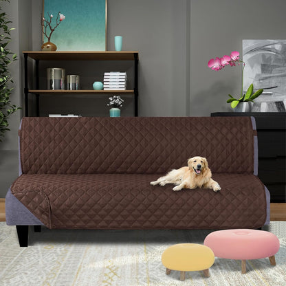 Reversible Sofa Cover Couch Cover for Dogs, Coffee/Beige | 68''Sofa Mat Washable, Pet Friendly, Elastic Straps, Water Repellent, Furniture Protector for 3 Cushion Couch - Colors A