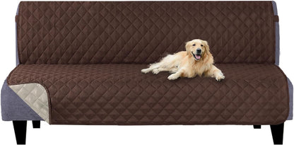 Reversible Sofa Cover Couch Cover for Dogs, Coffee/Beige | 68''Sofa Mat Washable, Pet Friendly, Elastic Straps, Water Repellent, Furniture Protector for 3 Cushion Couch - Colors A