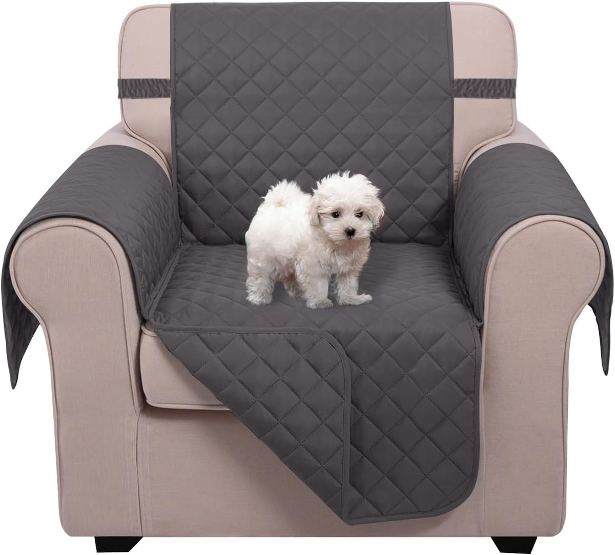 Reversible Sofa Cover Couch Cover for Dogs, Coffee/Beige | 68''Sofa Mat Washable, Pet Friendly, Elastic Straps, Water Repellent, Furniture Protector for 3 Cushion Couch - Colors A