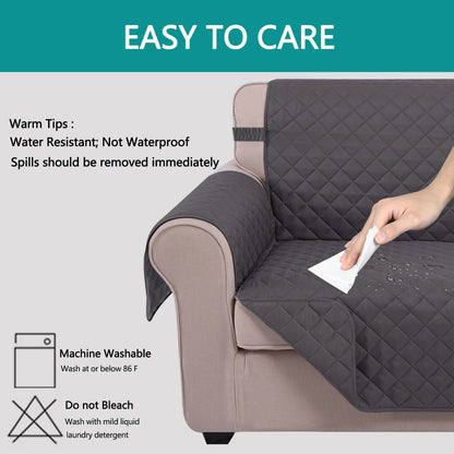 Reversible Sofa Cover Couch Cover for Dogs, Coffee/Beige | 68''Sofa Mat Washable, Pet Friendly, Elastic Straps, Water Repellent, Furniture Protector for 3 Cushion Couch - Colors A