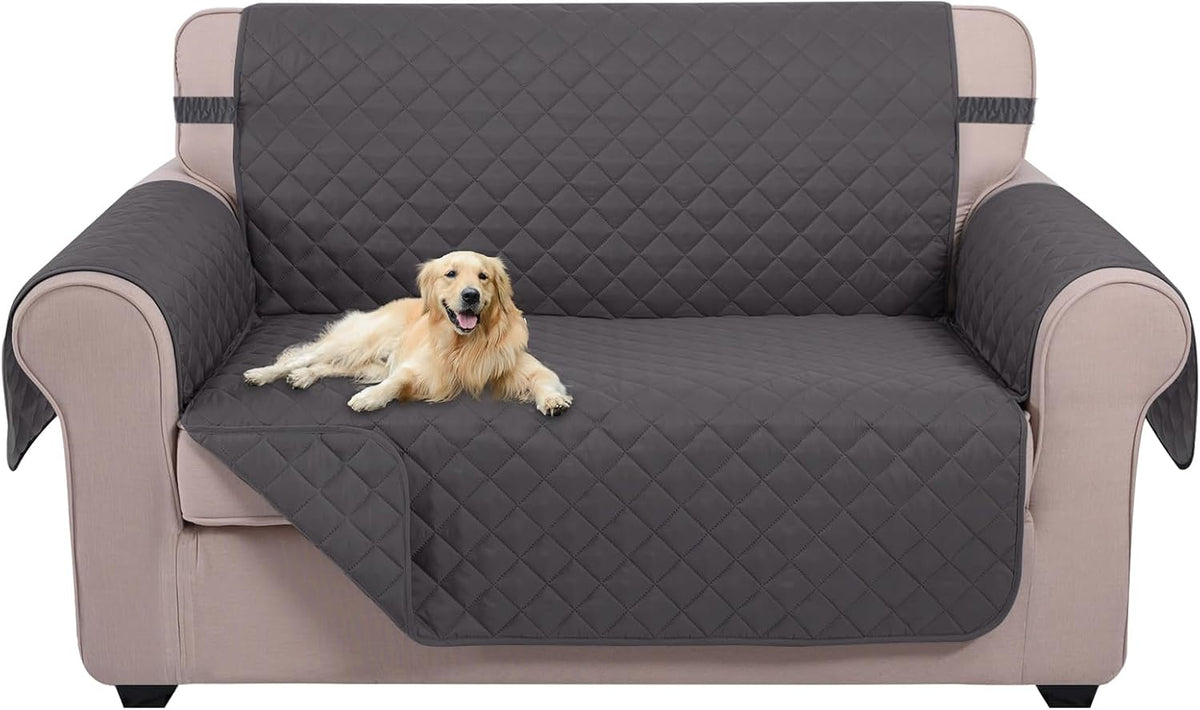 Reversible Sofa Cover Couch Cover for Dogs, Coffee/Beige | 68''Sofa Mat Washable, Pet Friendly, Elastic Straps, Water Repellent, Furniture Protector for 3 Cushion Couch - Colors A