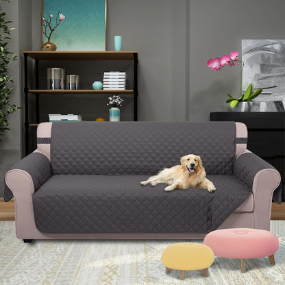 Reversible Sofa Cover Couch Cover for Dogs, Coffee/Beige | 68''Sofa Mat Washable, Pet Friendly, Elastic Straps, Water Repellent, Furniture Protector for 3 Cushion Couch - Colors A
