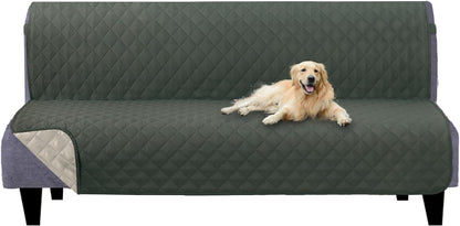 Reversible Sofa Cover Couch Cover for Dogs, Coffee/Beige | 68''Sofa Mat Washable, Pet Friendly, Elastic Straps, Water Repellent, Furniture Protector for 3 Cushion Couch - Colors A