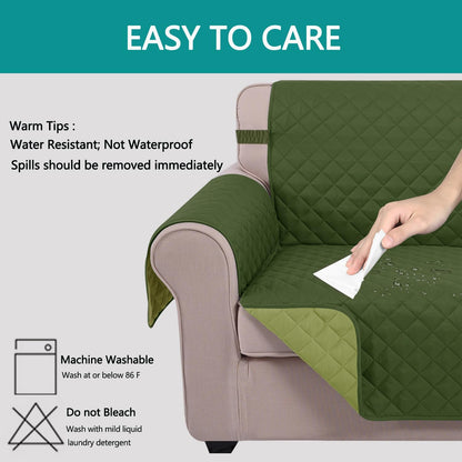 Reversible Sofa Cover Couch Cover for Dogs, Coffee/Beige | 68''Sofa Mat Washable, Pet Friendly, Elastic Straps, Water Repellent, Furniture Protector for 3 Cushion Couch - Colors A