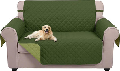 Reversible Sofa Cover Couch Cover for Dogs, Coffee/Beige | 68''Sofa Mat Washable, Pet Friendly, Elastic Straps, Water Repellent, Furniture Protector for 3 Cushion Couch - Colors A