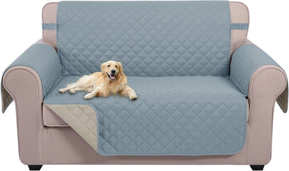 Reversible Sofa Cover Couch Cover for Dogs, Coffee/Beige | 68''Sofa Mat Washable, Pet Friendly, Elastic Straps, Water Repellent, Furniture Protector for 3 Cushion Couch - Colors A