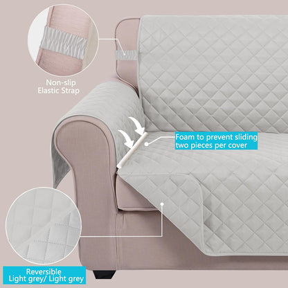 Reversible Sofa Cover Couch Cover for Dogs, Coffee/Beige | 68''Sofa Mat Washable, Pet Friendly, Elastic Straps, Water Repellent, Furniture Protector for 3 Cushion Couch - Colors A