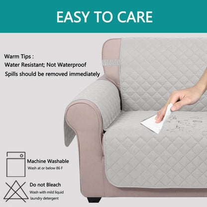 Reversible Sofa Cover Couch Cover for Dogs, Coffee/Beige | 68''Sofa Mat Washable, Pet Friendly, Elastic Straps, Water Repellent, Furniture Protector for 3 Cushion Couch - Colors A