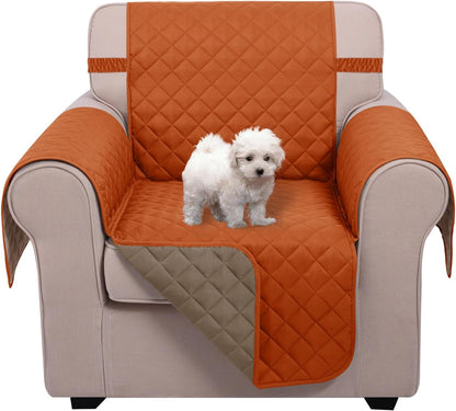 Reversible Sofa Cover Couch Cover for Dogs, Coffee/Beige | 68''Sofa Mat Washable, Pet Friendly, Elastic Straps, Water Repellent, Furniture Protector for 3 Cushion Couch - Colors A