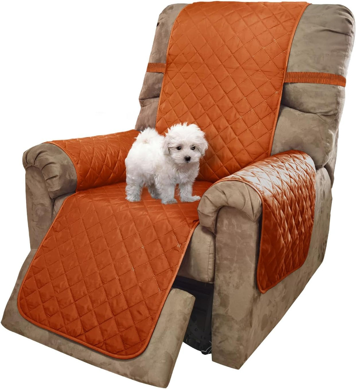 Reversible Sofa Cover Couch Cover for Dogs, Coffee/Beige | 68''Sofa Mat Washable, Pet Friendly, Elastic Straps, Water Repellent, Furniture Protector for 3 Cushion Couch - Colors A