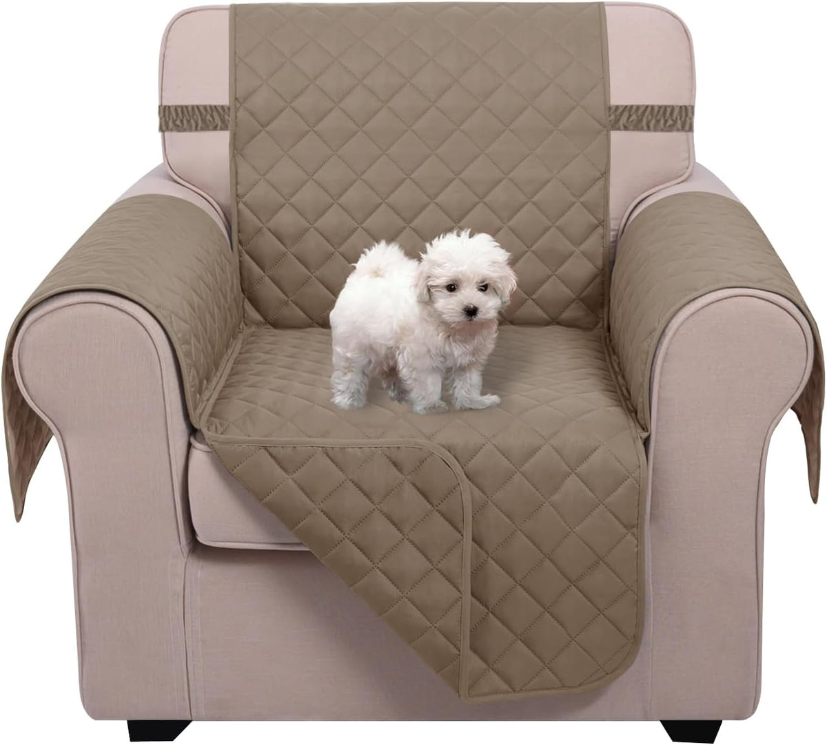 Reversible Sofa Cover Couch Cover for Dogs, Coffee/Beige | 68''Sofa Mat Washable, Pet Friendly, Elastic Straps, Water Repellent, Furniture Protector for 3 Cushion Couch - Colors A