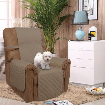 Reversible Sofa Cover Couch Cover for Dogs, Coffee/Beige | 68''Sofa Mat Washable, Pet Friendly, Elastic Straps, Water Repellent, Furniture Protector for 3 Cushion Couch - Colors A