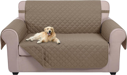 Reversible Sofa Cover Couch Cover for Dogs, Coffee/Beige | 68''Sofa Mat Washable, Pet Friendly, Elastic Straps, Water Repellent, Furniture Protector for 3 Cushion Couch - Colors A