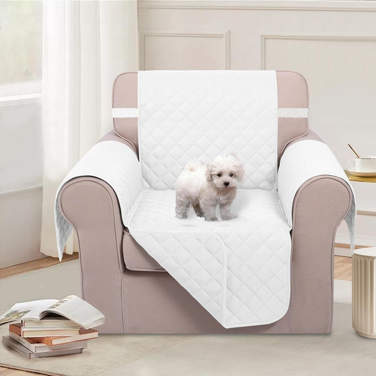 Reversible Sofa Cover Couch Cover for Dogs, Coffee/Beige | 68''Sofa Mat Washable, Pet Friendly, Elastic Straps, Water Repellent, Furniture Protector for 3 Cushion Couch - Colors A