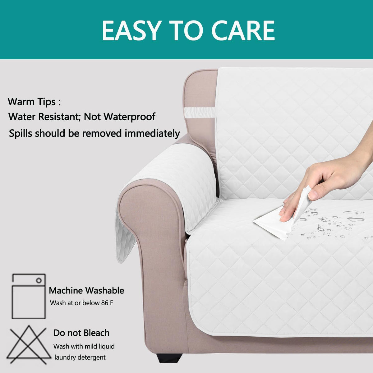Reversible Sofa Cover Couch Cover for Dogs, Coffee/Beige | 68''Sofa Mat Washable, Pet Friendly, Elastic Straps, Water Repellent, Furniture Protector for 3 Cushion Couch - Colors A
