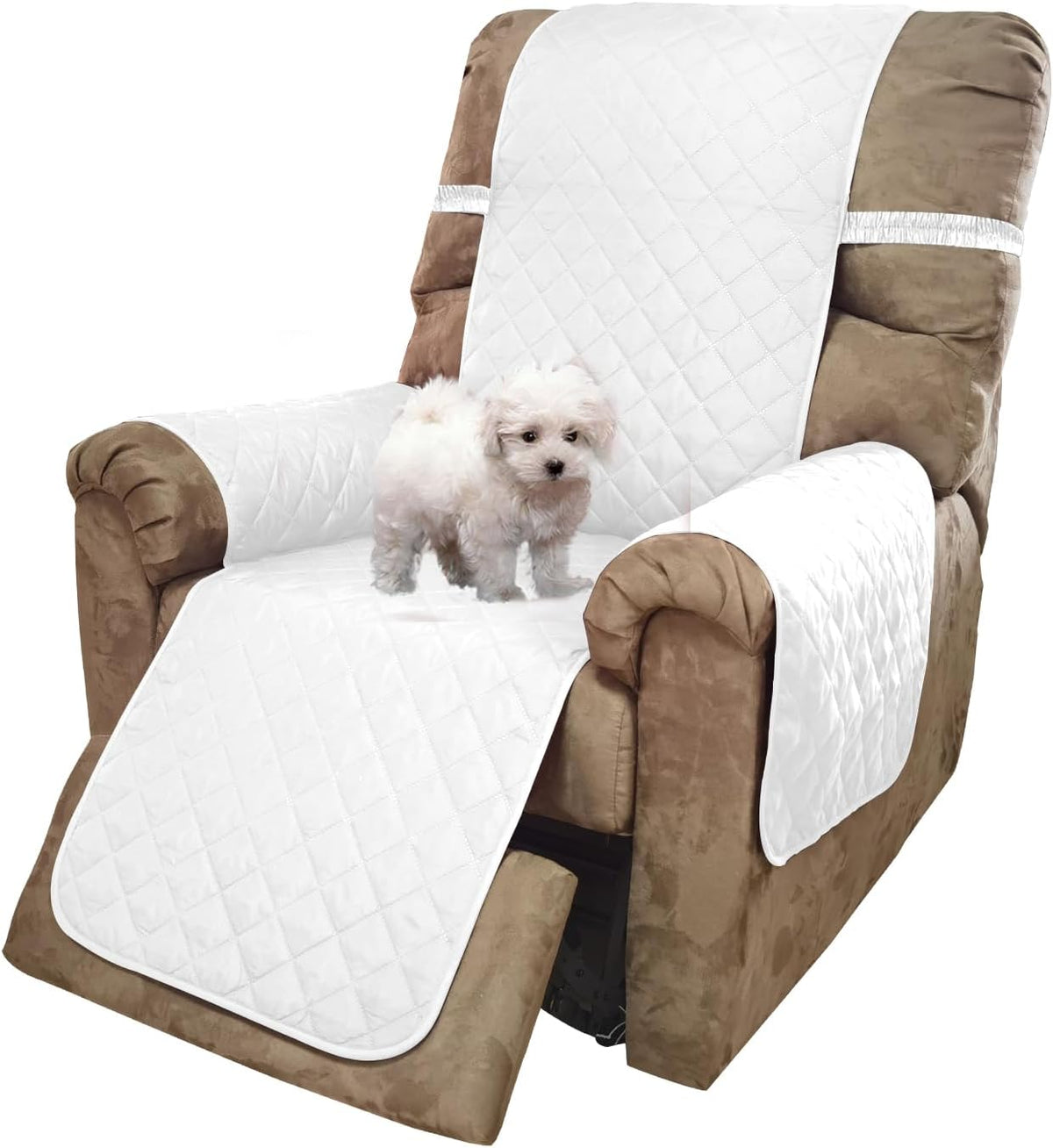 Reversible Sofa Cover Couch Cover for Dogs, Coffee/Beige | 68''Sofa Mat Washable, Pet Friendly, Elastic Straps, Water Repellent, Furniture Protector for 3 Cushion Couch - Colors A
