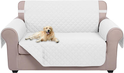 Reversible Sofa Cover Couch Cover for Dogs, Coffee/Beige | 68''Sofa Mat Washable, Pet Friendly, Elastic Straps, Water Repellent, Furniture Protector for 3 Cushion Couch - Colors A