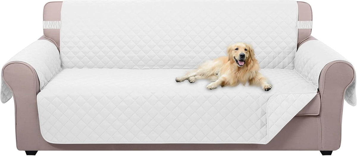 Reversible Sofa Cover Couch Cover for Dogs, Coffee/Beige | 68''Sofa Mat Washable, Pet Friendly, Elastic Straps, Water Repellent, Furniture Protector for 3 Cushion Couch - Colors A