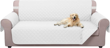Reversible Sofa Cover Couch Cover for Dogs, Coffee/Beige | 68''Sofa Mat Washable, Pet Friendly, Elastic Straps, Water Repellent, Furniture Protector for 3 Cushion Couch - Colors A