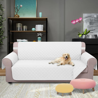 Reversible Sofa Cover Couch Cover for Dogs, Coffee/Beige | 68''Sofa Mat Washable, Pet Friendly, Elastic Straps, Water Repellent, Furniture Protector for 3 Cushion Couch - Colors A