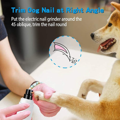 Dog Nail Grinder Upgraded - Professional 2-Speed Whisper-Quiet Electric Pet Nail Trimmer Painless Paws Grooming & Smoothing for Small Medium Large Dogs & Cats (Dark Blue)