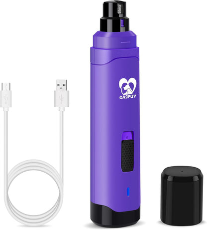 Dog Nail Grinder Upgraded - Professional 2-Speed Whisper-Quiet Electric Pet Nail Trimmer Painless Paws Grooming & Smoothing for Small Medium Large Dogs & Cats (Dark Blue)