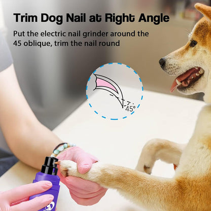 Dog Nail Grinder Upgraded - Professional 2-Speed Whisper-Quiet Electric Pet Nail Trimmer Painless Paws Grooming & Smoothing for Small Medium Large Dogs & Cats (Dark Blue)