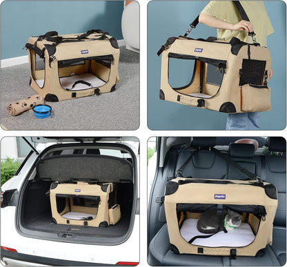 Portable Collapsible Dog Crate, 24" Soft Dog Crate for Car Travel