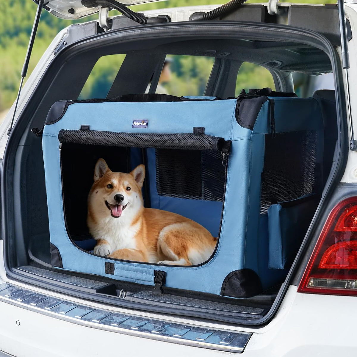 Portable Collapsible Dog Crate, 24" Soft Dog Crate for Car Travel