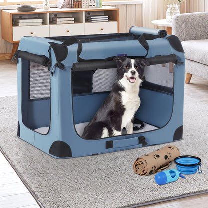 Portable Collapsible Dog Crate, 24" Soft Dog Crate for Car Travel