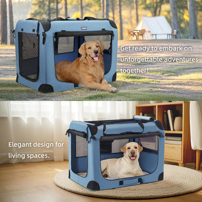 Portable Collapsible Dog Crate, 24" Soft Dog Crate for Car Travel