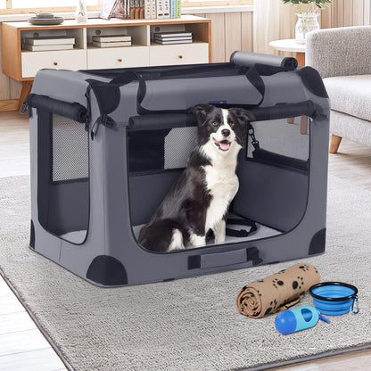 Portable Collapsible Dog Crate, 24" Soft Dog Crate for Car Travel