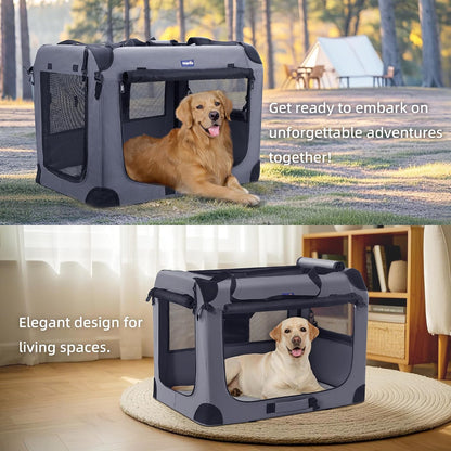 Portable Collapsible Dog Crate, 24" Soft Dog Crate for Car Travel